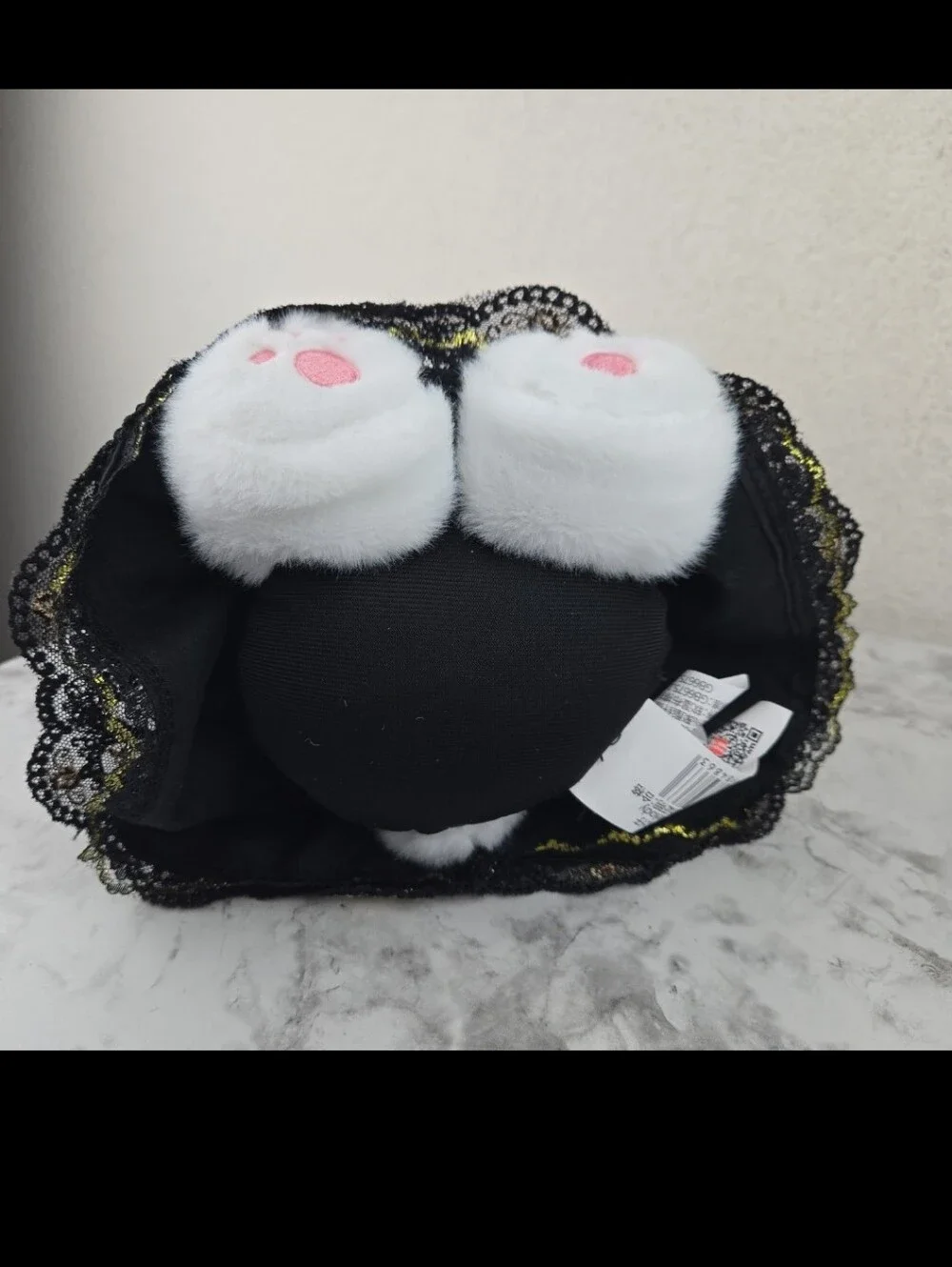 Sanrio My Melody Plush Doll in Pink with Black & Gold Dress